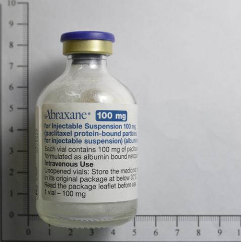 商品名:Abraxane for Inj Suspension<br>中文名:亞伯杉注射劑