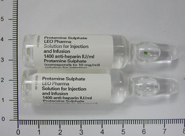 商品名:Protamine Sulphate Leo<br>中文名:理奧硫酸魚精蛋白注射液