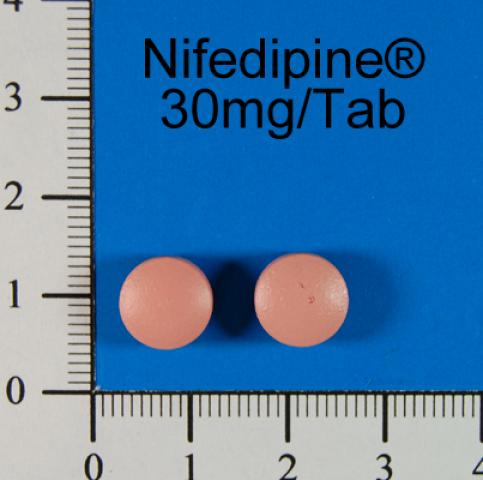 商品名:Nifedipine S.R.F.C. 30mg<br>中文名:恆脈循持續性膜衣錠30毫克