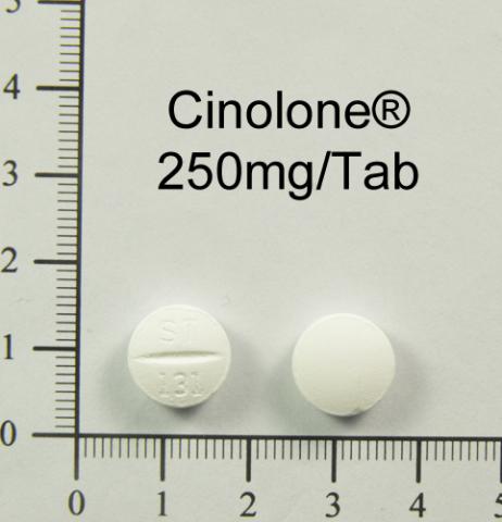 商品名:Cinolone F.C. Tablet 250mg<br>中文名:信諾隆膜衣錠250毫克