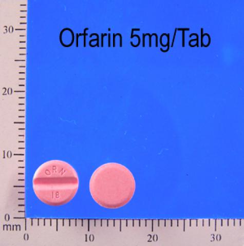 商品名:Orfarin 5mg<br>中文名:歐服寧錠５公絲                          ★