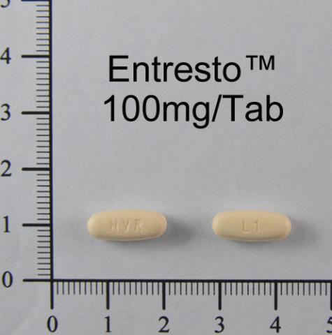 商品名:Entresto 100mg film-coated tablets<br>中文名:健安心100毫克膜衣錠