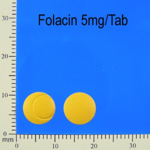 商品名:Folacin<br>中文名:葉酸膜衣錠5毫克