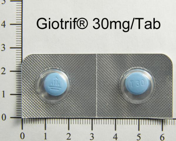 商品名:Giotrif Film-Coated Tablets 30 mg<br>中文名:妥復克膜衣錠30毫克               ★