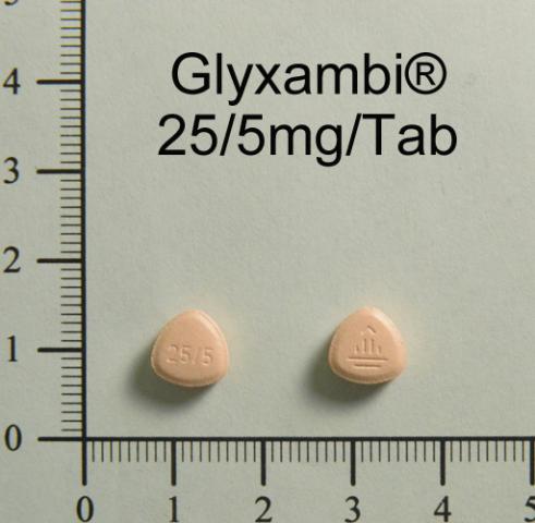 商品名:Glyxambi Film-Coated Tablets 25/5 mg<br>中文名:糖順平膜衣錠25/5毫克 