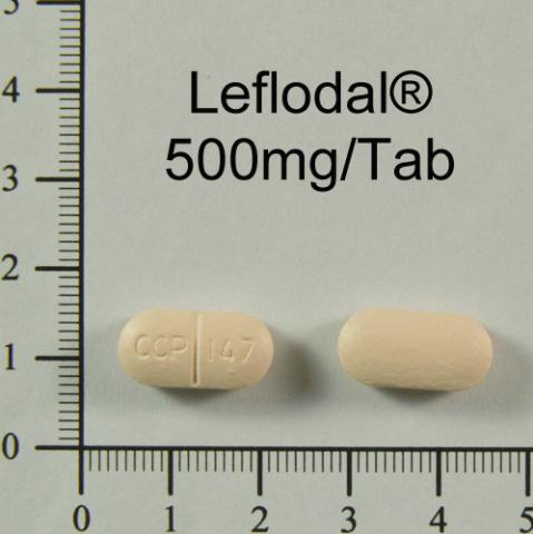 商品名:Leflodal F.C. Tablets 500 mg<br>中文名:佐淨菌膜衣錠500 毫克