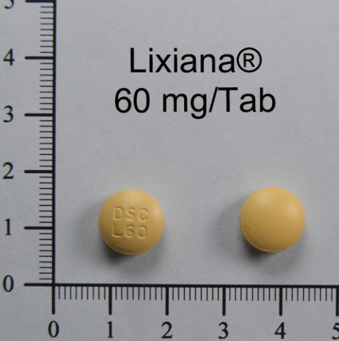 商品名:Lixiana F.C.Tablets 60mg <br>中文名:里先安膜衣錠60毫克 