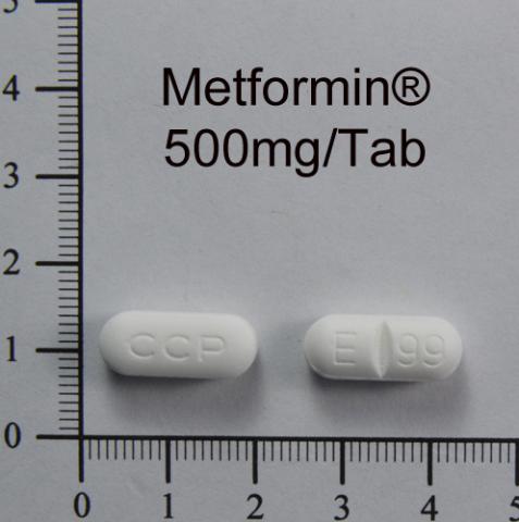 商品名:Metformin F.C. Tablets 500mg <br>中文名:寬樂醣膜衣錠500毫克                ★