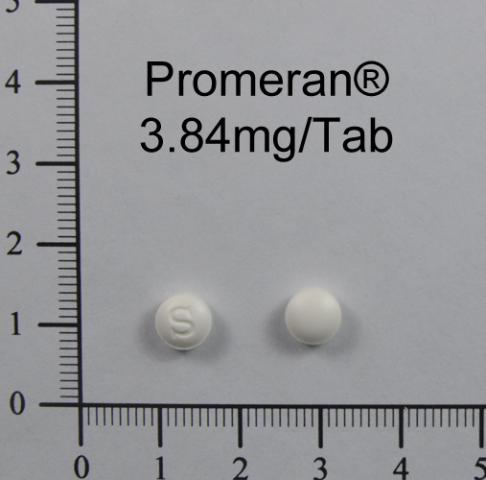 商品名:Promeran Tab 3.84mg<br>中文名:胃明朗膜衣錠