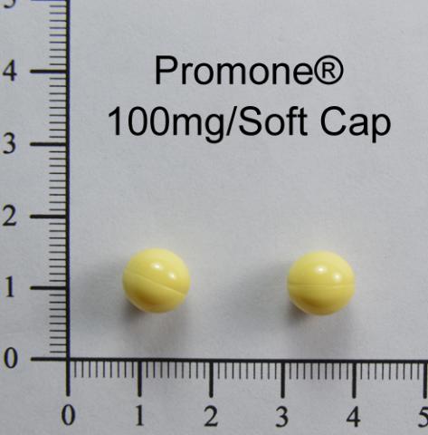 商品名:Promone 100mg soft capsules <br>中文名:婦安蒙軟膠囊100毫克 