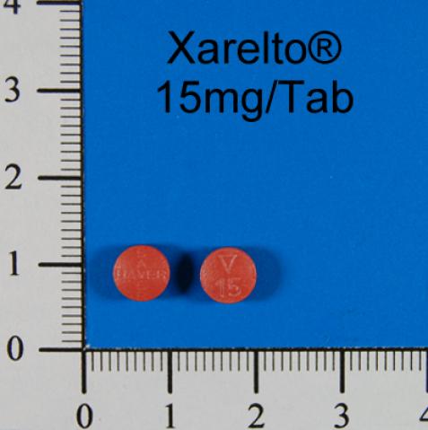 商品名:Xarelto Film-coated Tablets 15 mg <br>中文名:拜瑞妥膜衣錠15毫克                  ★