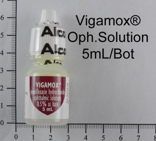 商品名:Vigamox Ophthalmic Solution 0.5%<br>中文名:威爾眸點眼液 0.5%